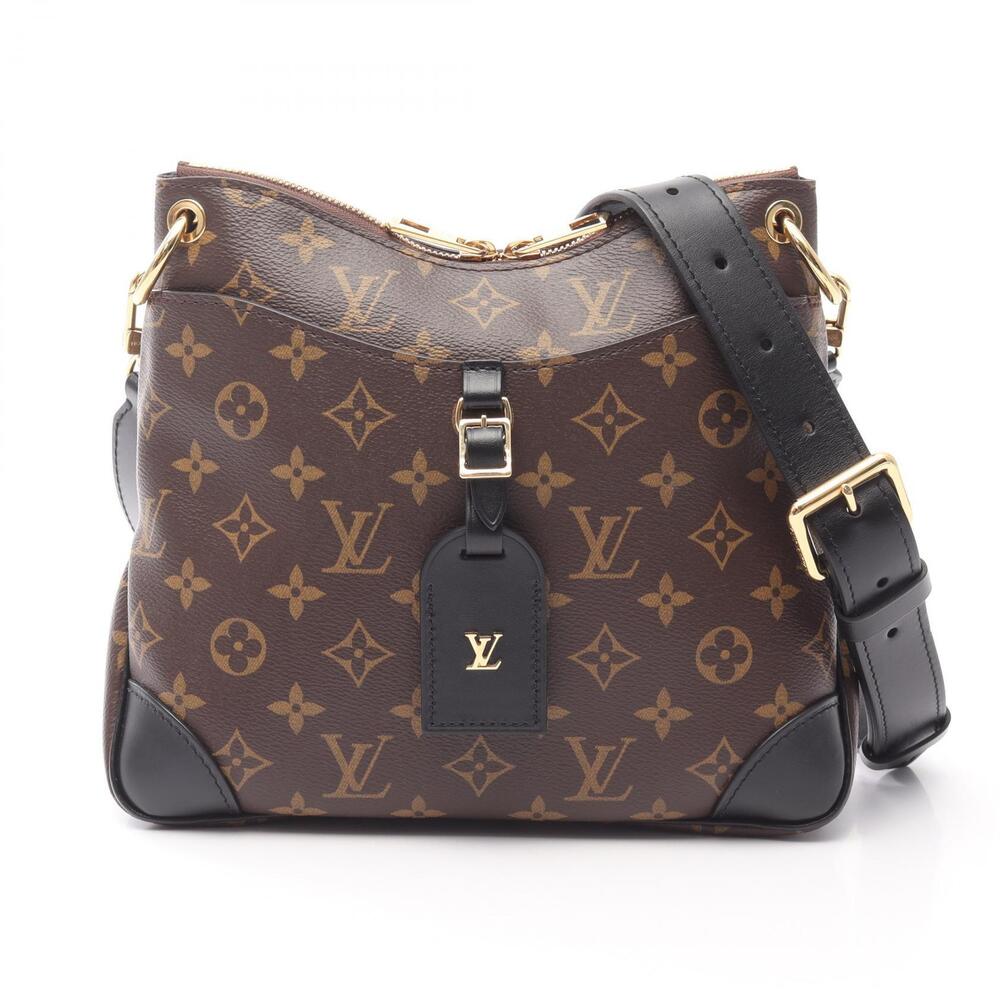 Louis Vuitton Odeon NM Noir Black Shoulder Bag Brown Black